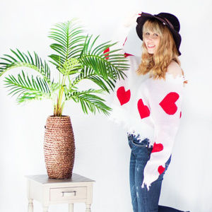 Warm Their Hearts White Sweater